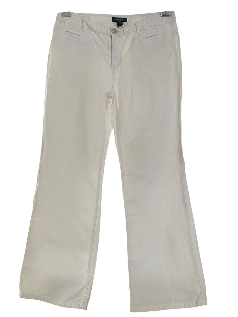 Banana Republic White Cotton/Linen Blend Wide-Leg Pants 10
